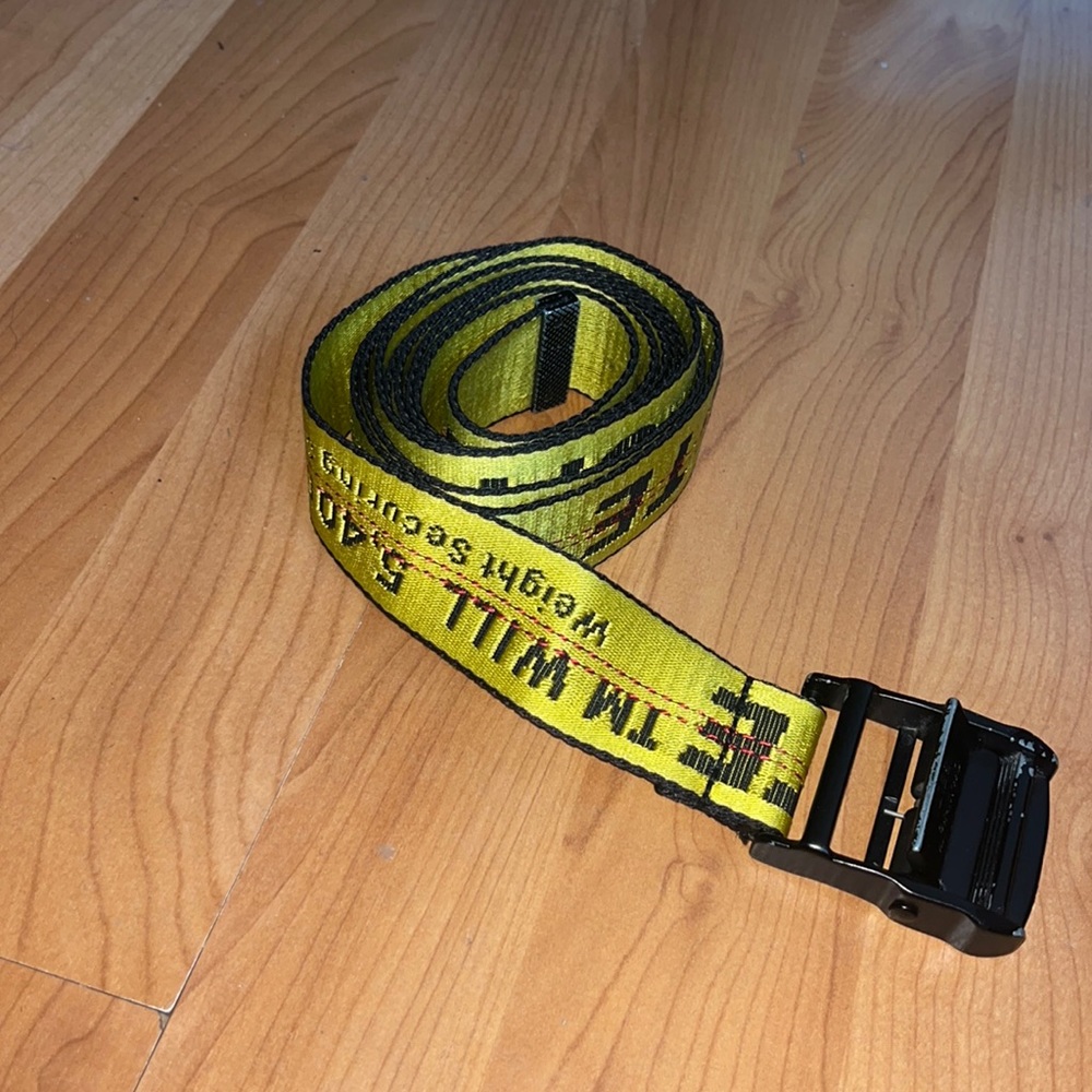 Off white adjustable belt yellow